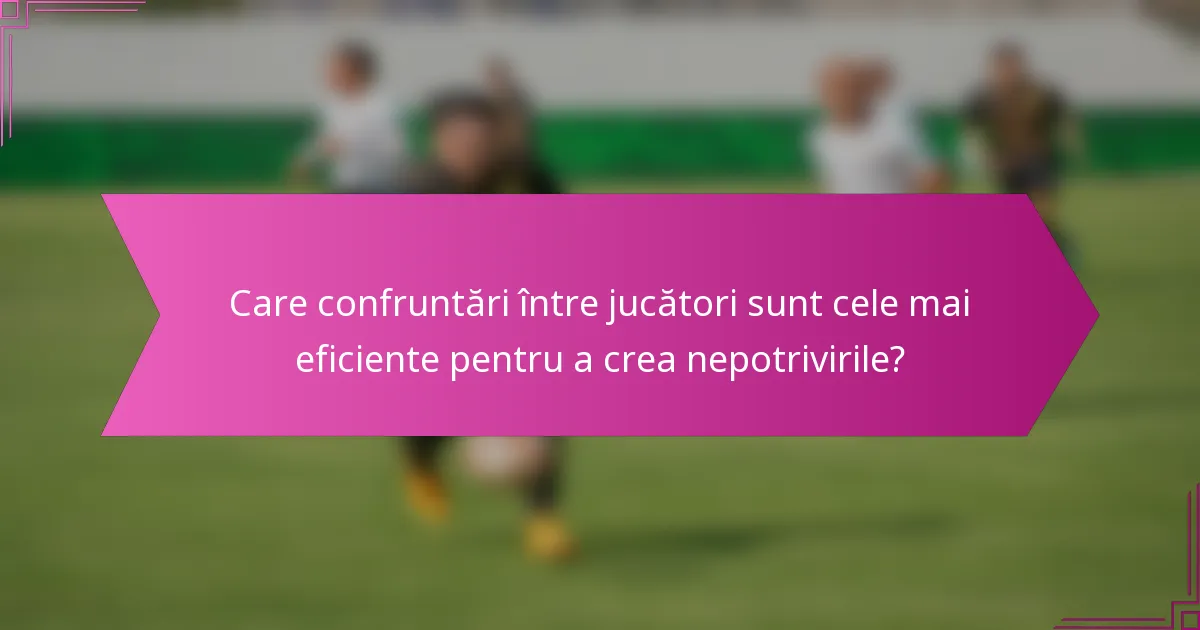 Care confruntări între jucători sunt cele mai eficiente pentru a crea nepotrivirile?