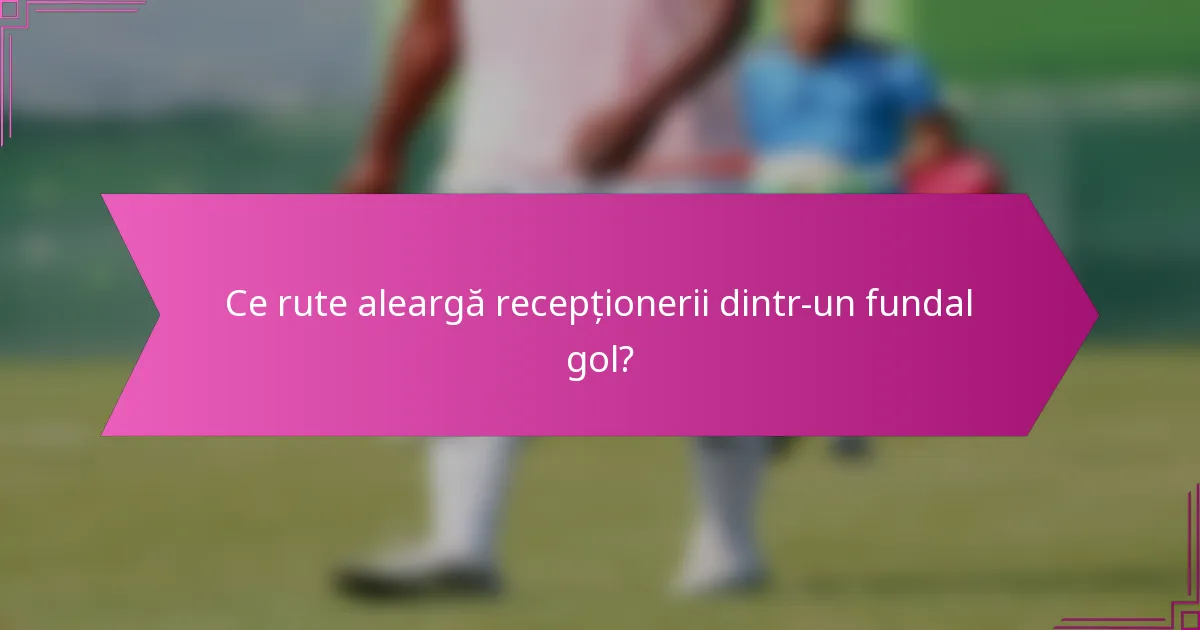 Ce rute aleargă recepționerii dintr-un fundal gol?