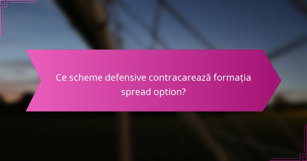Ce scheme defensive contracarează formația spread option?