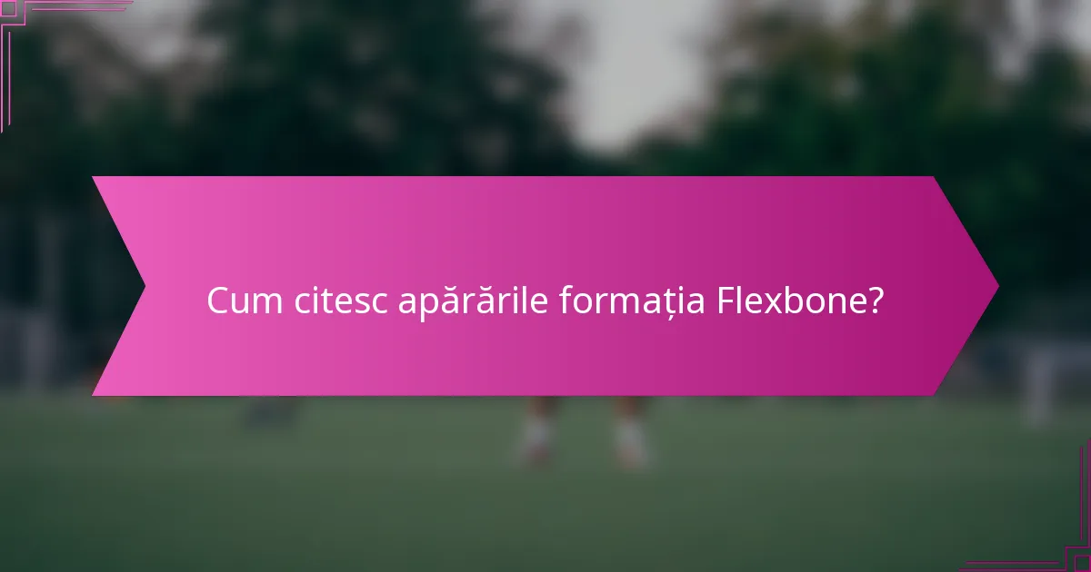 Cum citesc apărările formația Flexbone?