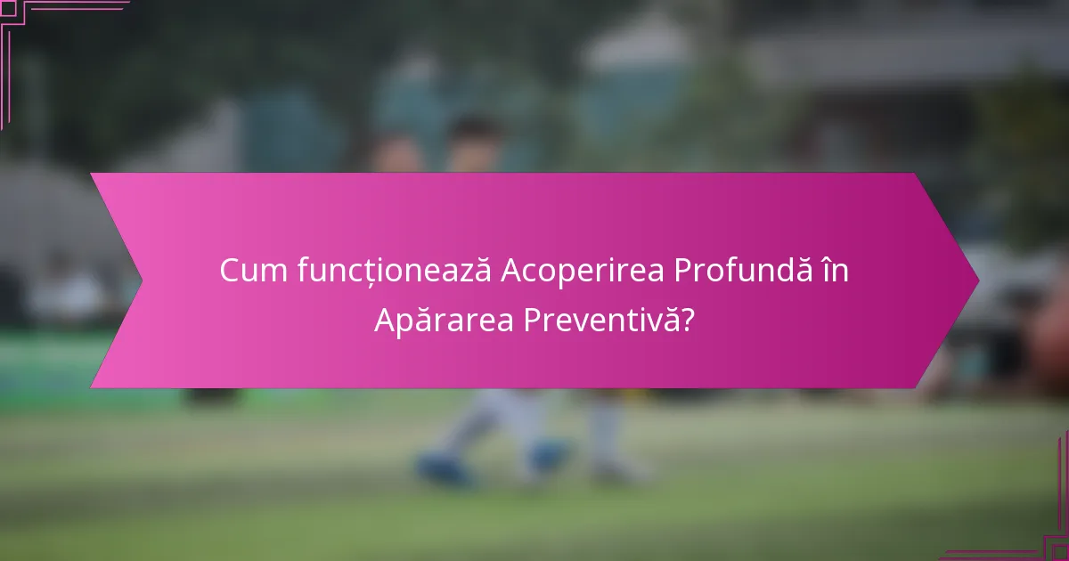 Cum funcționează Acoperirea Profundă în Apărarea Preventivă?