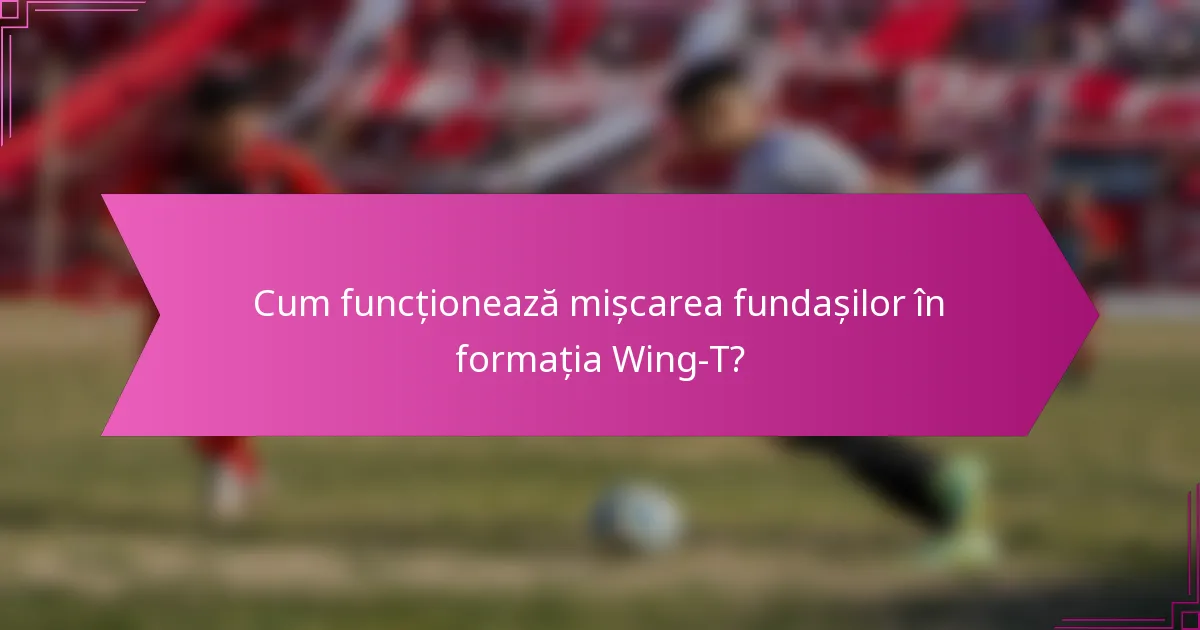 Cum funcționează mișcarea fundașilor în formația Wing-T?