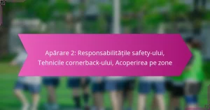 Apărare 2: Responsabilitățile safety-ului, Tehnicile cornerback-ului, Acoperirea pe zone