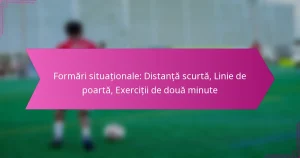 Formări situaționale: Distanță scurtă, Linie de poartă, Exerciții de două minute